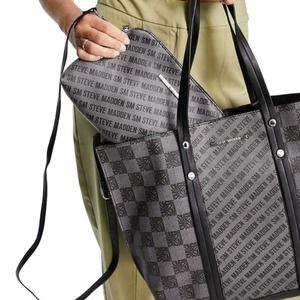 NWT Steve Madden Gray and Black TERESA Tote